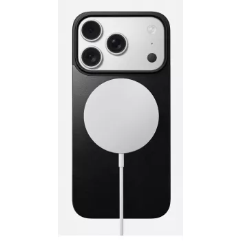 NOMAD Magnetic Leather Back voor iPhone 17 Pro – MagSafe-compatibel, Horween-leer, zwart