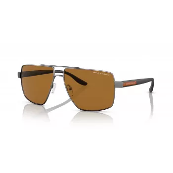Armani Exchange AX2037S 600383 heren polarized pilot zonnebril, matzwart/grijs, 60mm