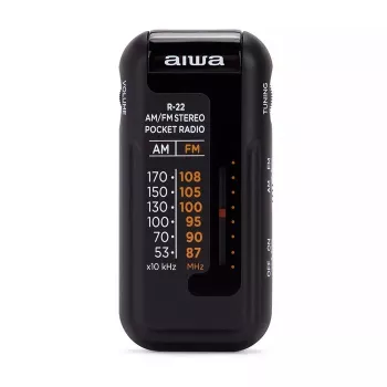AIWA R-22BK zakradio met koptelefoon, FM/AM, zwart