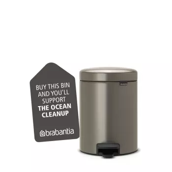 Brabantia NewIcon 5 liter pedaalemmer, platinum