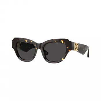 Burberry BE4423-410687 dames cat-eye zonnebril, donkerbruin havanna montuur, bruine gradientglazen, 52mm