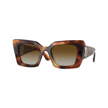 Burberry BE4344-3316T5 dames cat-eye zonnebril, havana montuur, bruine gradientglazen, 51/20/140 mm