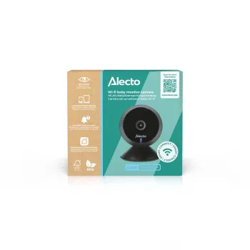 Alecto SMARTBABY5BK digitale video-babyfoon, 2,4 GHz FHSS, 2,4 inch kleuren-lcd, nachtzicht, intercomfunctie, temperatuursensor, slaapliedjes, VOX, zwart