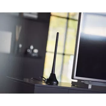 PHILIPS SDV5100/12 Binnenantenne met 18 dB versterking, UHF/VHF/FM, Zwart