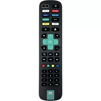One For All URC4923 Vervangende afstandsbediening voor Roku TV, leermodus, 1 apparaat, Zwart