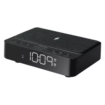 AIWA CR-30/BK digitale wekker met LED-display, FM/PLL-radio, zwart