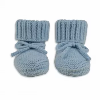 Lodger Slipper Merino Wool babyschoentjes, Blue Fogg, 6-12 maanden