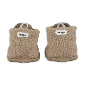 Lodger Teddy baby huisschoenen, beige, 12-18 maanden, antislipzool, zachte fleece