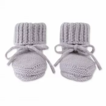 Lodger slipper Merino Wool baby booties, stone, 0-6 maanden