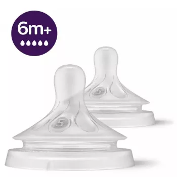Philips Avent Natural Response siliconen speen, zeer snelle melkstroom, 6m+, 2 stuks