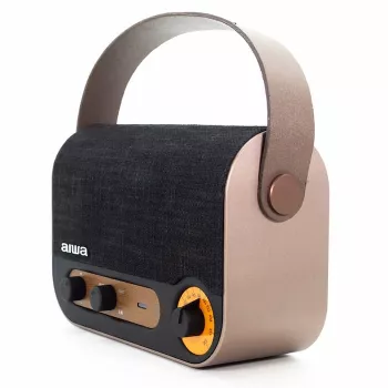 AIWA RBTU-600 draagbare Bluetooth-radio met FM, USB, AUX-in, MicroSD, oplaadbare accu