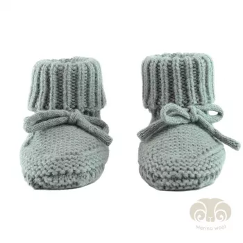 Lodger Slipper Folklore Merino-wollen babyschoenen, zijde, 0-6 maanden