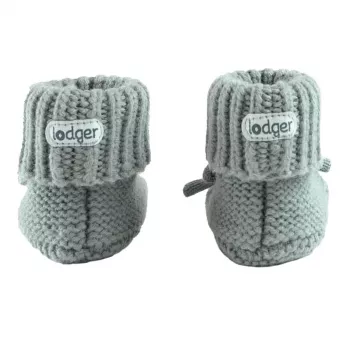 Lodger Slipper Folklore Merino-wollen babyschoenen, zijde, 0-6 maanden