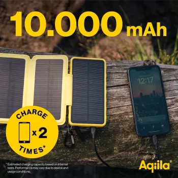 Aqiila Powerbird BS10 zonne-energie powerbank 10000 mAh zwart & oranje