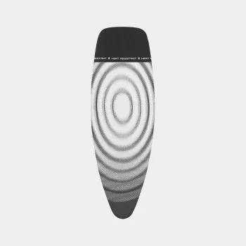 Brabantia strijkplankhoes Titan ovaal, 135 x 45 cm, maat D, 8 mm vulling, katoenen bovenlaag met schuim, metallic grijs