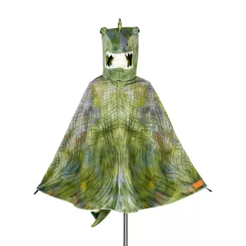 Souza! T-Rex dinosaurus kostuumcape met capuchon en masker, groen, 4-7 jaar