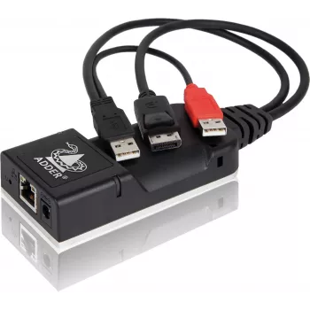 ADDER ALIF101T-DP DisplayPort KVM-extender zender via Cat5e/6/7 - 2560x1600, USB 2.0, audio, zwart aluminium
