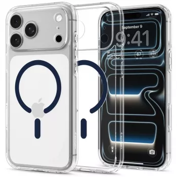 Spigen Ultra Hybrid MagSafe-hoesje voor iPhone 17 Pro Max / 18 Pro Max - transparant/diepblauw