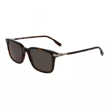 Lacoste heren L6035S-230 rechthoekige zonnebril, havanna montuur, bruine glazen, 53 mm