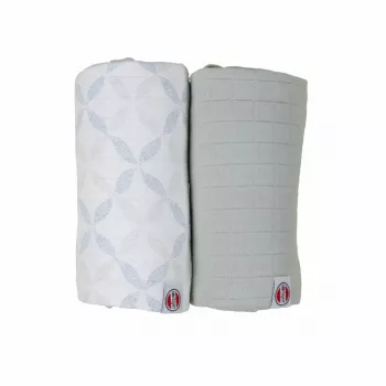 Lodger Swadler Solid Matcha katoenen puckdoek, Peppermint/Blue Fogg, 110x110 cm, 2-pack