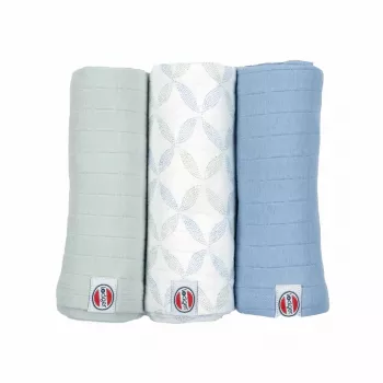 Lodger Swadler Solid Matcha katoenen puckdoek, peppermint, 70x70 cm, 3-pack