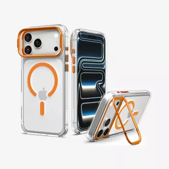Spigen Ultra Hybrid Optik S MagSafe hoes voor iPhone 17 Pro Max / 18 Pro Max - transparant/oranje