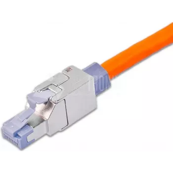 Wirewin WKS FK RJ45 KAT6A veldmonteerbare RJ45-stekker, Cat6A, afgeschermd, gereedschaploos, zinkdrukgieterij, goudcontacten, voor 22-24 AWG, 6-9mm kabel