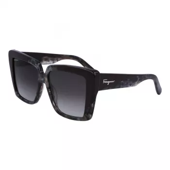 Ferragamo dames SF1060S-21 vlinder zonnebril, Havana/bruin gradient, 55mm
