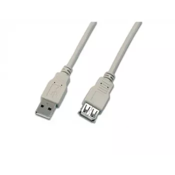 Wirewin USB 2.0 verlengkabel A stekker naar A bus 5m grijs USB A-A MF 5.0 GR
