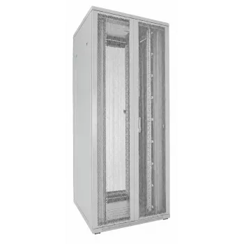 DSIT 42U 19 inch serverrackkast 800x800x2000mm wit, geperforeerde dubbele deuren voor- en achterzijde DS8842DD-W