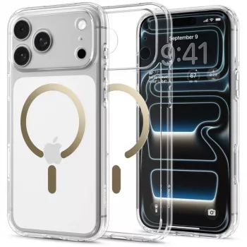 SPIGEN Ultra Hybrid MagSafe hoes voor iPhone 17 Pro Max / 18 Pro Max – transparant/goud