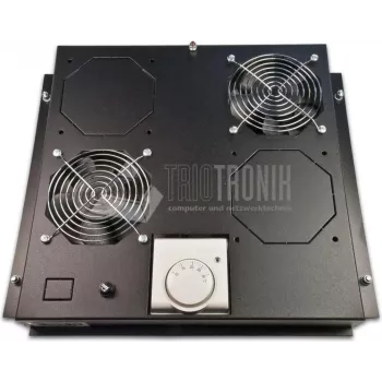 Wirewin FAN ROOF 2V BL rack-koelventilatoreenheid, 2 ventilatoren, 230V, 460 m³/h, zwart