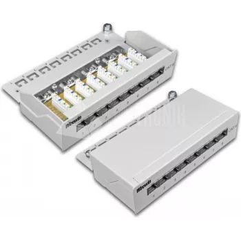 Wirewin 8-poorts Cat6 afgeschermd desktop-patchpaneel met LSA+ aansluiting (DVP-TRIO-K6 8)