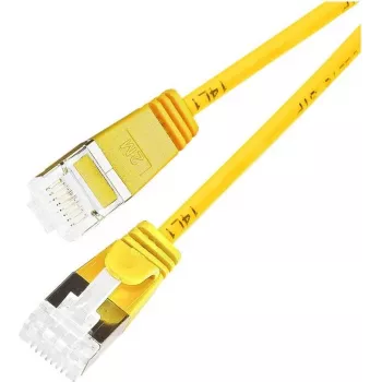 Wirewin Light-patchkabel rond U/FTP Cat 6a geel 0,1m Slim, afgeschermd, PoE, flexibele dunne kabel voor speciale toepassingen (PKW-LIGHT-STP-K6A 0.1 GE)