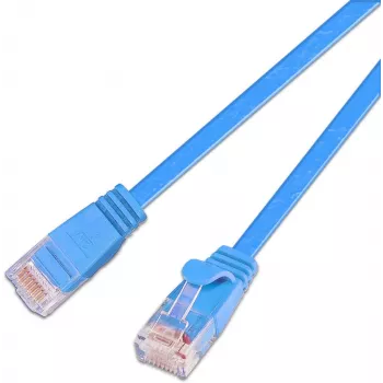Wirewin Triotronik Cat6 U/FTP Slim Ethernet-patchkabel, 0,75m, RJ45 stekker naar stekker, blauw PKW-STP-SLIM-KAT6 0.75 BL