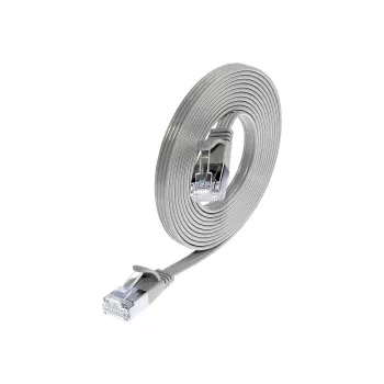 Wirewin Triotronik Cat 6 10m RJ-45 stekker/stekker U/FTP (STP) grijs Slim-patchkabel PKW-STP-SLIM-KAT6 10.0
