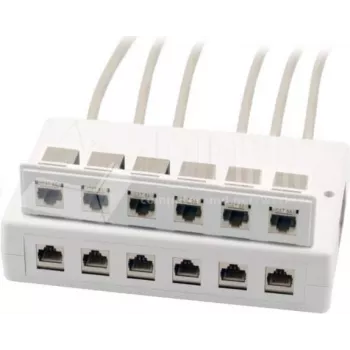 Wirewin 2x 6-poorts opbouwdoos voor keystone-modules, grijs, kunststof keystone-systeem (125460)