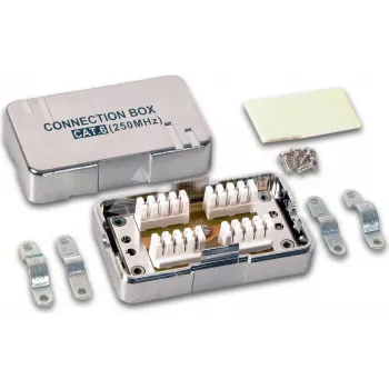 Wirewin CB KAT6 STP afgeschermde netwerkcontactdoos, 2x RJ45, opbouwmontage, grijs