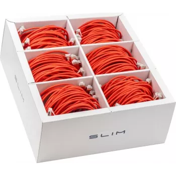 Wirewin SLIM-LS-K6A 0.5 RD 90 Cat6A Slim Patchkabel, U/FTP, 10 Gbps, 0,5 m, rood, 90-pack