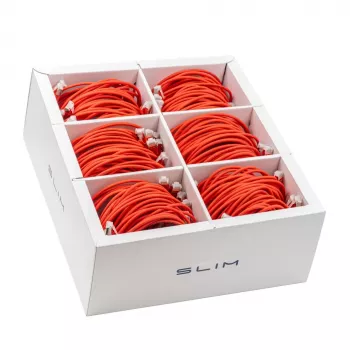 Wirewin SLIM-LS-K6A 0.5 RD 90 Cat6A Slim Patchkabel, U/FTP, 10 Gbps, 0,5 m, rood, 90-pack