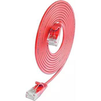 Wirewin SLIM-L-UU-K6A 7.5 RD Cat6a U/UTP Slim Patchkabel, 10 Gbps, rood