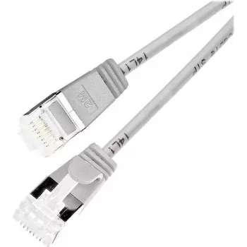 Wirewin PKW-LIGHT-STP-K6A 1.5 Cat 6a U/FTP Slim Round Patchkabel, PoE, 1,5 m, grijs