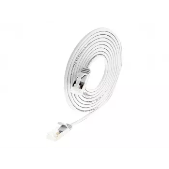 Wirewin Light patchkabel rond U/FTP Cat 6a wit 0,25m slank, afgeschermd, PoE, flexibele en dunne kabel voor speciale toepassingen (PKW-LIGHT-STP-K6A 0.25 WS)