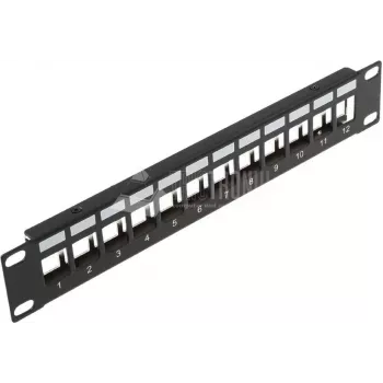 Wirewin 12-poorts Keystone-module blindplaat, 10 inch, zwart, afgeschermd Keystone-systeem (TKS PANEL 12 BLACK)