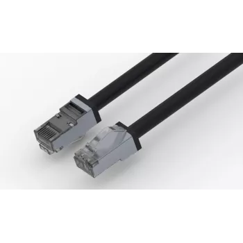 Wirewin Outdoor patchkabel Cat.6A S/FTP PUR anti-UV zwart 0,25m PKW-OUT-SF-K6A-PUR 0,25