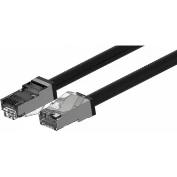 Wirewin Outdoor CAT6A S/FTP-patchkabel, 5 m, zwart, PUR-mantel, anti-UV PKW-OUT-SF-K6A-PUR 5.0