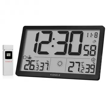 KIENZLE Jumbo NEO LCD weerstation wandklok zwart