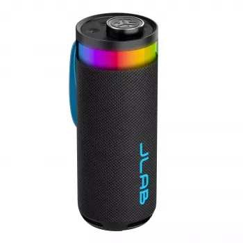 JLab Go Party draagbare Bluetooth-luidspreker met 20W uitgangsvermogen, IPX6 waterbestendigheid, 15 uur accu, ingebouwde microfoon, lichtmodi, zwart