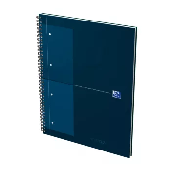 Oxford International collegeblok notitieboek, DIN A4+, geruit, hardcover, spiraalgebonden, 80 vel, 1 stuk 400191243