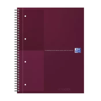 Oxford International Collegeblock notitieboek, DIN A4+, gelinieerd, hardcover omslag, spiraalgebonden, 80 vel, 1 stuk 400194459